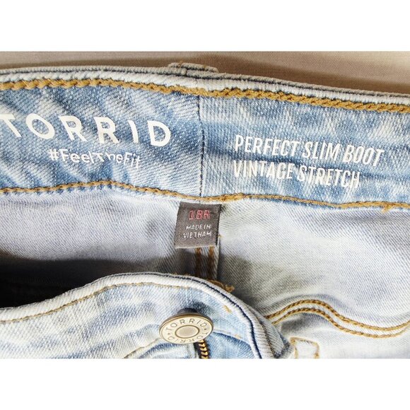Torrid Size 18R Womens 30" Inseam Perfect Slim Boot Vintage Stretch Blue Jeans - Picture 5 of 12